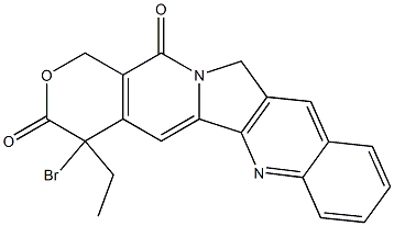 4-Bromo-4-ethyl-1H-pyrano[3',4':6,7]indolizino[1,2-b]quinoline-3,14(4H,12H)-dione Struktur