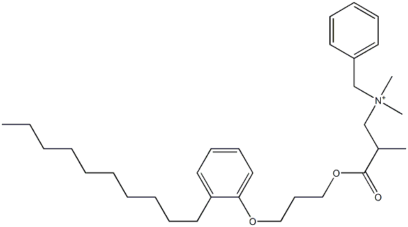 N,N-Dimethyl-N-benzyl-N-[2-[[3-(2-decylphenyloxy)propyl]oxycarbonyl]propyl]aminium Struktur