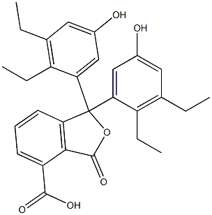 1,1-Bis(2,3-diethyl-5-hydroxyphenyl)-1,3-dihydro-3-oxoisobenzofuran-4-carboxylic acid Struktur