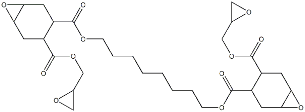 Bis[2-(glycidyloxycarbonyl)-4,5-epoxy-1-cyclohexanecarboxylic acid]1,8-octanediyl ester Struktur