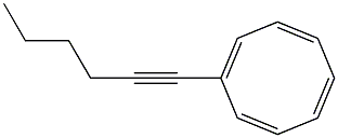 1-(1-Hexynyl)cycloocta-1,3,5,7-tetrene Struktur