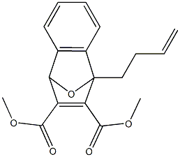 1,4-Dihydro-1-(3-butenyl)-1,4-epoxynaphthalene-2,3-dicarboxylic acid dimethyl ester Struktur