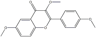 2-(4-Methoxyphenyl)-3,6-dimethoxy-4H-1-benzopyran-4-one Struktur