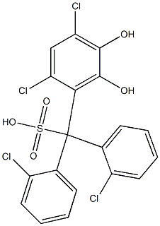 (2,4-Dichloro-5,6-dihydroxyphenyl)bis(2-chlorophenyl)methanesulfonic acid Struktur