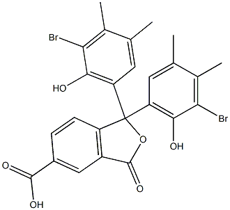 1,1-Bis(5-bromo-6-hydroxy-3,4-dimethylphenyl)-1,3-dihydro-3-oxoisobenzofuran-5-carboxylic acid Struktur