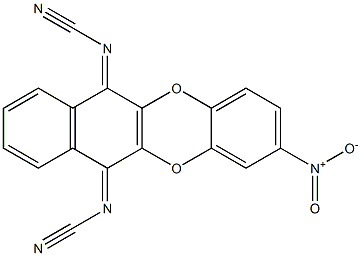 N,N'-Dicyano-2-nitrobenzo[b]naphtho[2,3-e][1,4]dioxin-6,11-diimine Struktur