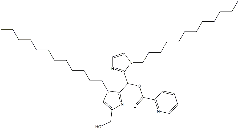 1-Dodecyl-2-[(1-dodecyl-1H-imidazol-2-yl)(2-pyridinylcarbonyloxy)methyl]-1H-imidazole-4-methanol Struktur