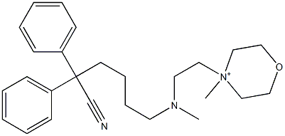 4-[2-[(5-Cyano-5,5-diphenylpentyl)methylamino]ethyl]-4-methylmorpholinium Struktur