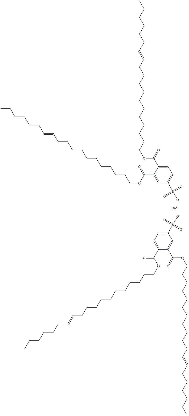 Bis[3,4-di(12-nonadecenyloxycarbonyl)benzenesulfonic acid]calcium salt Struktur