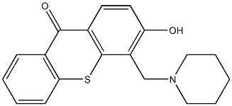 3-Hydroxy-4-(piperidinomethyl)-9H-thioxanthen-9-one Struktur