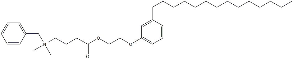 N,N-Dimethyl-N-benzyl-N-[3-[[2-(3-tetradecylphenyloxy)ethyl]oxycarbonyl]propyl]aminium Struktur