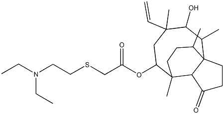 8-[[2-(Diethylamino)ethylthio]acetoxy]-5-hydroxy-4,6,9,10-tetramethyl-6-vinyldecahydro-3a,9-propano-1H-cyclopentacycloocten-1-one Struktur