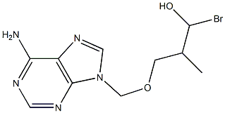 6-Amino-9-(2-hydroxy-1-bromomethylpropoxymethyl)-9H-purine Struktur