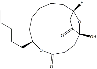 [1R,6S,12S,(+)]-1-Hydroxy-6-pentyl-5,15-dioxabicyclo[10.2.1]pentadecane-4,14-dione Struktur