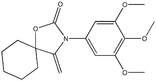 4-Methylene-3-(3,4,5-trimethoxyphenyl)-1-oxa-3-azaspiro[4.5]decan-2-one Struktur