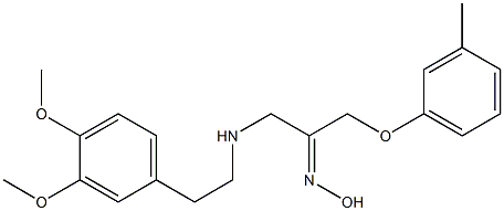 1-(3-Methylphenoxy)-3-[2-(3,4-dimethoxyphenyl)ethyl]aminoacetone (Z)-oxime Struktur