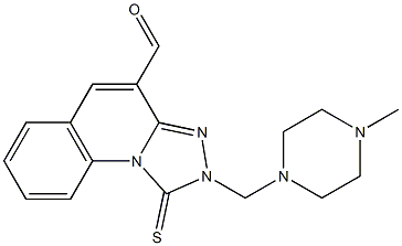 1,2-Dihydro-1-thioxo-2-[(4-methylpiperazino)methyl][1,2,4]triazolo[4,3-a]quinoline-4-carbaldehyde Struktur