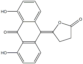 1,8-Dihydroxy-10-[(2-oxotetrahydrofuran)-5-ylidene]anthrone Struktur