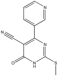 6-(3-Pyridinyl)-5-cyano-2-methylthiopyrimidin-4(3H)-one Struktur