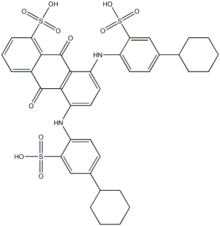 5,8-Bis[(4-cyclohexyl-2-sulfophenyl)amino]-9,10-dihydro-9,10-dioxo-1-anthracenesulfonic acid Struktur