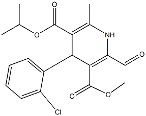 4-(2-Chloro-phenyl)-2-formyl-6-methyl-1,4-dihydropyridine-3,5-dicarboxylic acid 3-methyl 5-isopropyl ester Struktur