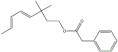 Phenylacetic acid 3,3-dimethyl-4,6-octadienyl ester Struktur