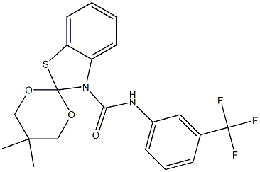 N-(3-Trifluoromethylphenyl)-5',5'-dimethylspiro[benzothiazole-2(3H),2'-[1,3]dioxane]-3-carboxamide Struktur