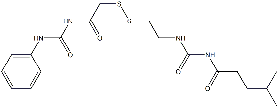 1-(4-Methylpentanoyl)-3-[2-[[(3-phenylureido)carbonylmethyl]dithio]ethyl]urea Struktur