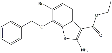 2-Amino-6-bromo-7-benzyloxy-1-benzothiophene-3-carboxylic acid ethyl ester Struktur