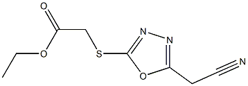 [(5-Cyanomethyl-1,3,4-oxadiazol-2-yl)thio]acetic acid ethyl ester Struktur