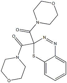 3,3-Bis(morpholinocarbonyl)-3H-4,1,2-benzothiadiazine Struktur