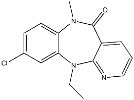 6,11-Dihydro-9-chloro-11-ethyl-6-methyl-5H-pyrido[2,3-b][1,5]benzodiazepin-5-one Struktur