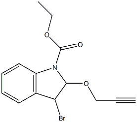 2,3-Dihydro-3-bromo-2-[(2-propyn-1-yl)oxy]-1H-indole-1-carboxylic acid ethyl ester Struktur