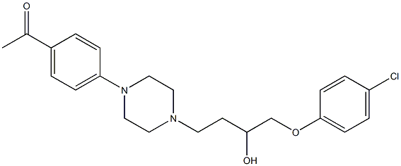 4'-[4-[3-Hydroxy-4-(4-chlorophenoxy)butyl]-1-piperazinyl]acetophenone Struktur