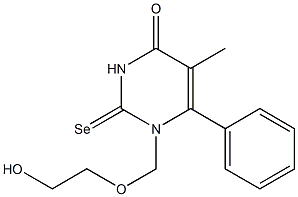 1-(2-Hydroxyethoxymethyl)-6-phenylselenothymine Struktur