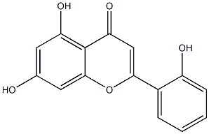 2-(2-Hydroxyphenyl)-5,7-dihydroxy-4H-1-benzopyran-4-one Struktur