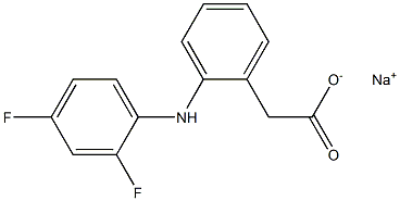 2-(2,4-Difluorophenylamino)benzeneacetic acid sodium salt Struktur