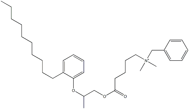 N,N-Dimethyl-N-benzyl-N-[4-[[2-(2-decylphenyloxy)propyl]oxycarbonyl]butyl]aminium Struktur