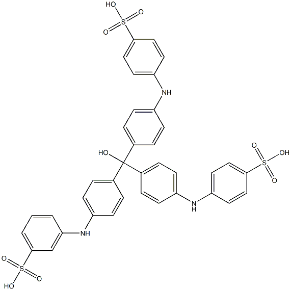 3-[4-[Bis[4-(4-sulfoanilino)phenyl]hydroxymethyl]anilino]benzenesulfonic acid Struktur