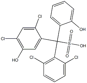 (2,6-Dichlorophenyl)(2,4-dichloro-5-hydroxyphenyl)(2-hydroxyphenyl)methanesulfonic acid Struktur