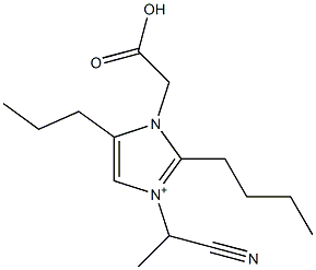 3-(1-Cyanoethyl)-2-butyl-5-propyl-1-(carboxymethyl)-1H-imidazol-3-ium Struktur