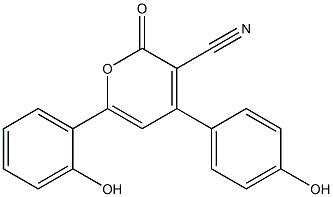 6-(2-Hydroxyphenyl)-4-(4-hydroxyphenyl)-2-oxo-2H-pyran-3-carbonitrile Struktur