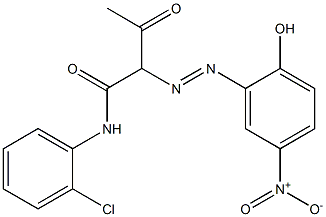 2-(2-Hydroxy-5-nitrophenylazo)-3-oxo-N-(2-chlorophenyl)butyramide Struktur