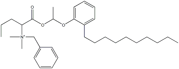 N,N-Dimethyl-N-benzyl-N-[1-[[1-(2-decylphenyloxy)ethyl]oxycarbonyl]butyl]aminium Struktur