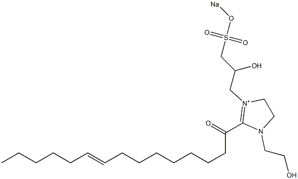 1-(2-Hydroxyethyl)-3-[2-hydroxy-3-(sodiooxysulfonyl)propyl]-2-(9-pentadecenoyl)-2-imidazoline-3-ium Struktur