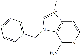 6-Amino-7-benzyl-9-methyl-7H-purin-9-ium Struktur