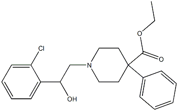 1-[2-Hydroxy-2-(2-chlorophenyl)ethyl]-4-phenylpiperidine-4-carboxylic acid ethyl ester Struktur