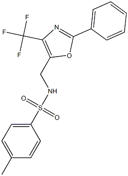 N-[2-Phenyl-4-(trifluoromethyl)oxazol-5-ylmethyl]p-toluenesulfonamide Struktur