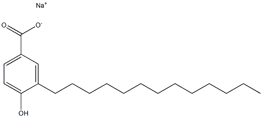 3-Tridecyl-4-hydroxybenzoic acid sodium salt Struktur