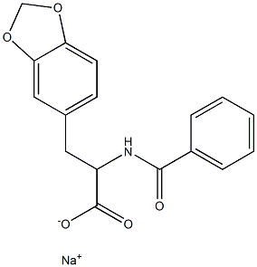 2-Benzoylamino-3-(1,3-benzodioxol-5-yl)propionic acid sodium salt Struktur